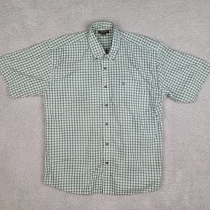 Knights‎ Sportswear Shirt Men's Large Green Plaid Short Sleeve Button Down